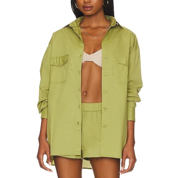 Faithfull the Brand Tops - Faithfull The Brand Relaxed Green Tyde Shirt Size US 4 NWT